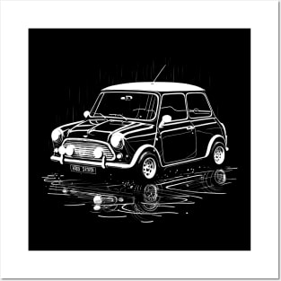 Mini Cooper in the rain Posters and Art